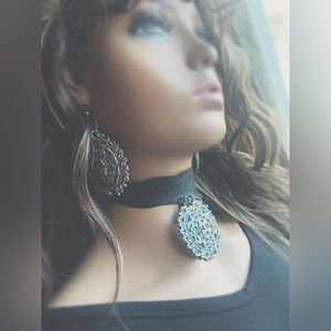 Handcrafted OOAK Two-Piece Artisan Choker & Earring Set